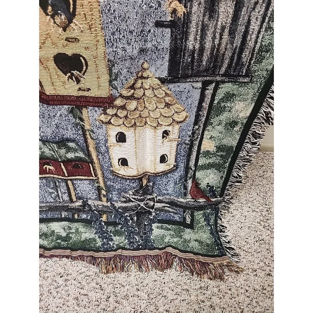 VINTAGE‎ BIRDHOUSES Throw Blanket 63x46